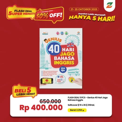 FLASH DEAL 5 PCS - Genius 40 Hari Jago Bahasa Inggris