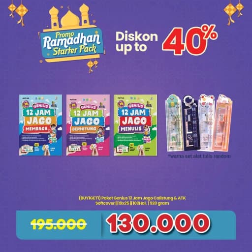 (BUY1GET1) Paket Genius 12 Jam Jago Calistung & ATK